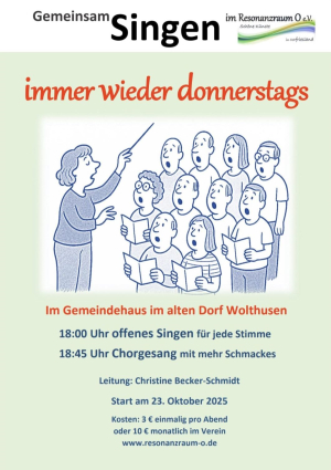 Singen im Chor Wolthusen vom Verein Resonanzraum O